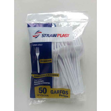 Garfo STRAW Forte Refeicao Branco SM10X50un