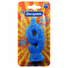 Vela Aniversario BOMPACK Azul N9 24un