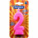Vela Aniversario BOMPACK Rosa N2 24un