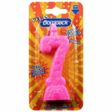 Vela Aniversario BOMPACK Rosa N7 24un