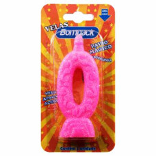 Vela Aniversario Cartela BOMPACK Rosa N0 4un