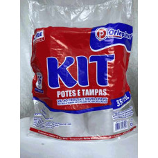 Pote C/Tampa 350ML ORLEPLAST Transparente 25U