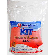Pote C/Tampa 500ml ORLEPLAST Transparente 25un