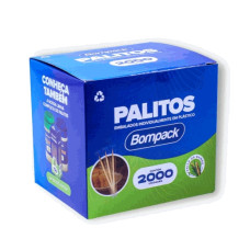 Palito Dental BOMPAC Bambu Embrulhado 2000un