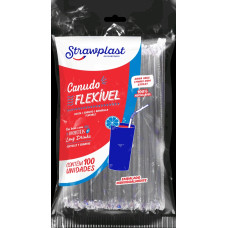 Canudo STRAW Embalado Flexivel 21X6mm Preto 100un