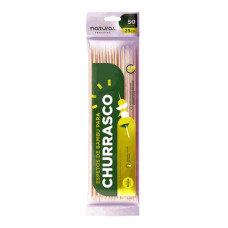 Espeto 25cm Bambu NATURAL Churrasco 50un