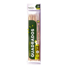 Espeto 30cm Bambu NATURAL Quadrada  50un
