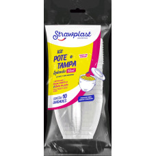 Pote 150ml PS STRAW Redonda C/Tampa 10un