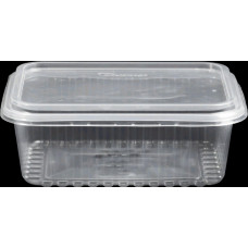 Embalagem 500ml PP CRISTAL Retangular  C/Tampa 25un