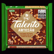 Chocolate TALENTO 75g Artesao Castanha 15g